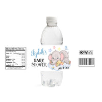 Elephant Cloud Boy Water Bottle Labels