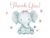 Elephant Girl Baby Shower Thank You Card