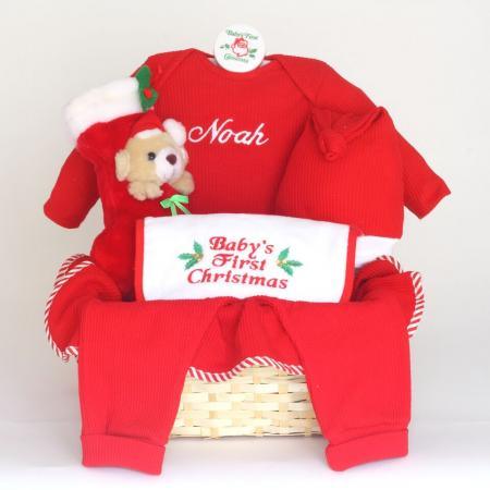 Personalized Baby Christmas Basket - SKU: BGC92 - StorkBabyGiftBaskets.com