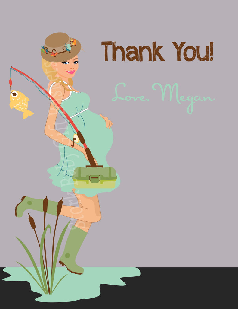 Fishing Mama Baby Shower Invitation - StorkBabyGiftBaskets.com
