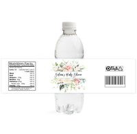 Floral Peach Baby Shower Water Bottle Labels