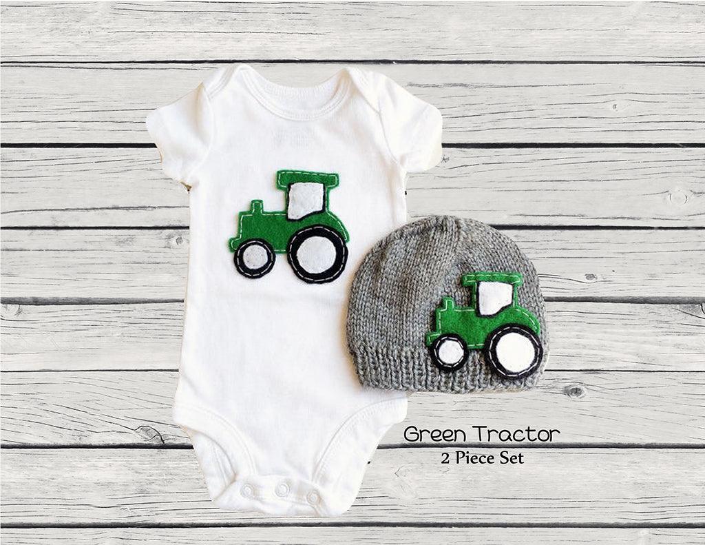 Add Green Tractor Set - StorkBabyGiftBaskets.com