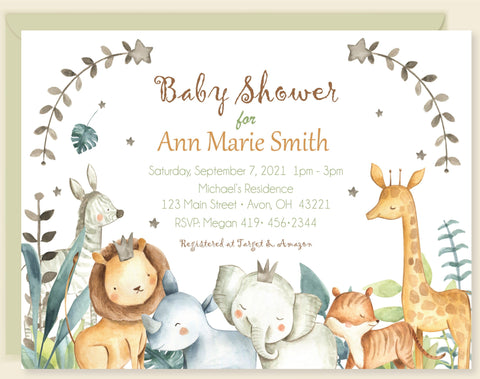 Boho Hanging Basket Baby Shower Invitation