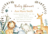 Jungle Animals Baby Shower Invitation - StorkBabyGiftBaskets.com
