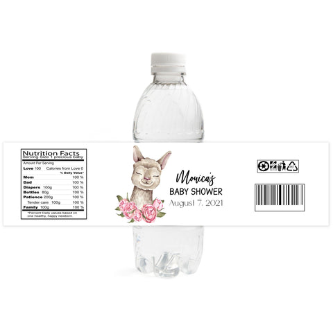 Boho Nursery Baby Shower Water Bottle Labels