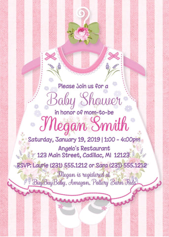 Boho Hanging Basket Baby Shower Invitation