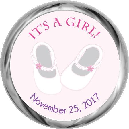 Little Shoes - Baby Shower Stickers (Girl) - StorkBabyGiftBaskets.com