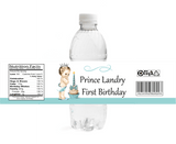 Prince First Birthday Water Bottle Label (#WBL111) - Stork Baby Gift Baskets - 1