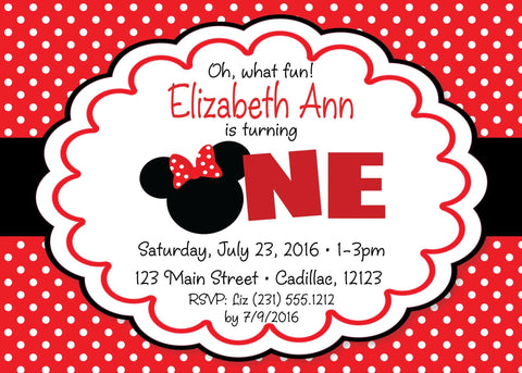 Fire Truck 1st Birthday Invitation