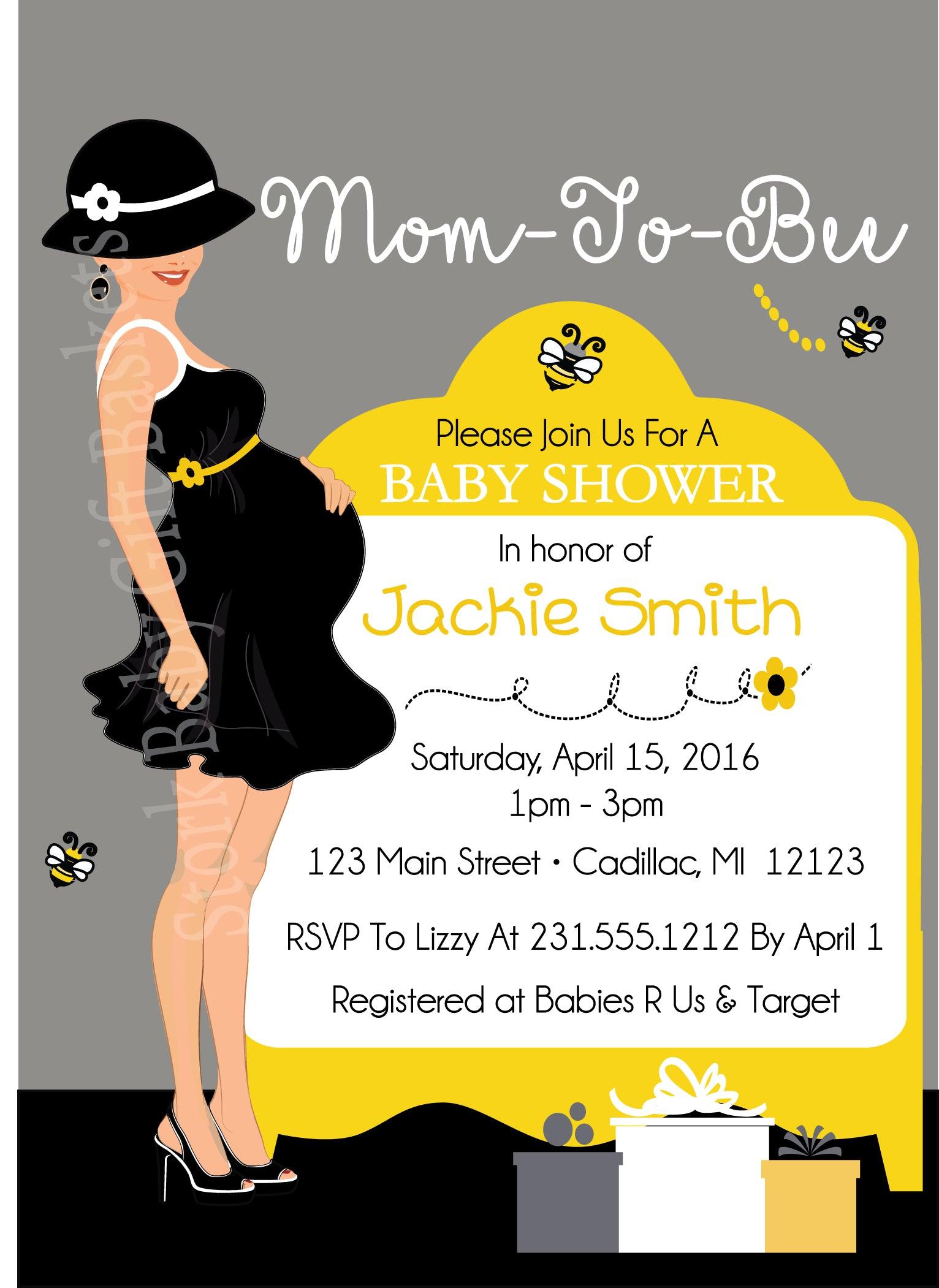 Bumble Bee Baby Shower Invitations