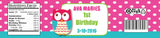 Owl 1st Birthday Girl Water Bottle Labels (#B-WBL110) - StorkBabyGiftBaskets