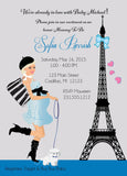 Paris Boy Baby Shower Invitations (#SBGB126) - StorkBabyGiftBaskets - 3