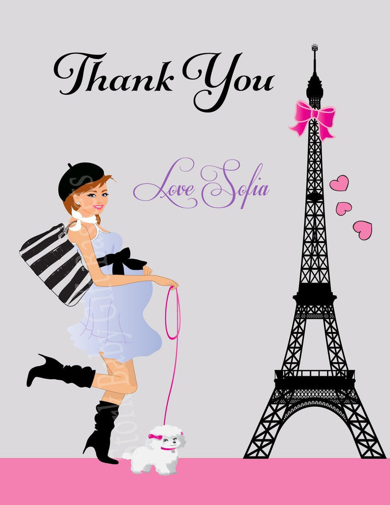 Paris Girl Baby Shower Invitations (#SBGB117) - StorkBabyGiftBaskets - 4