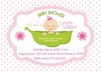 Pea In A Pod Baby Shower Invitation - StorkBabyGiftBaskets.com