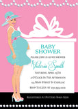 Pearls & Presents Girl Baby Shower Invitations  (#SBGB305) - StorkBabyGiftBaskets