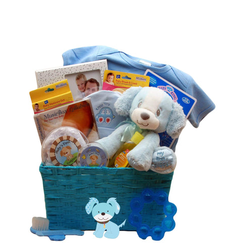 Blue Puppy Baby Gift Basket - SKU: BGC369