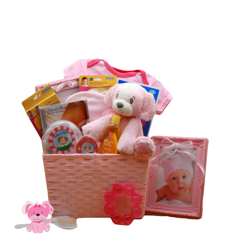 Bear & Bouquet Baby Gift Basket - SKU:  LBG1010