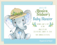 Safari Jungle Boy Elephant Invitation