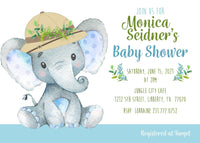 Safari Jungle Boy Elephant Invitation - StorkBabyGiftBaskets.com