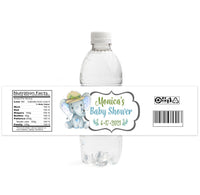 Safari Jungle Elephant Bottle Label - Boy