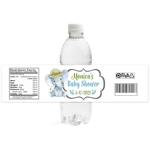 Boho Nursery Baby Shower Water Bottle Labels