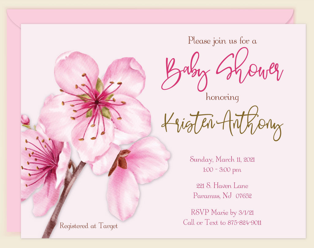 Spring Blossoms Baby Shower Invitation