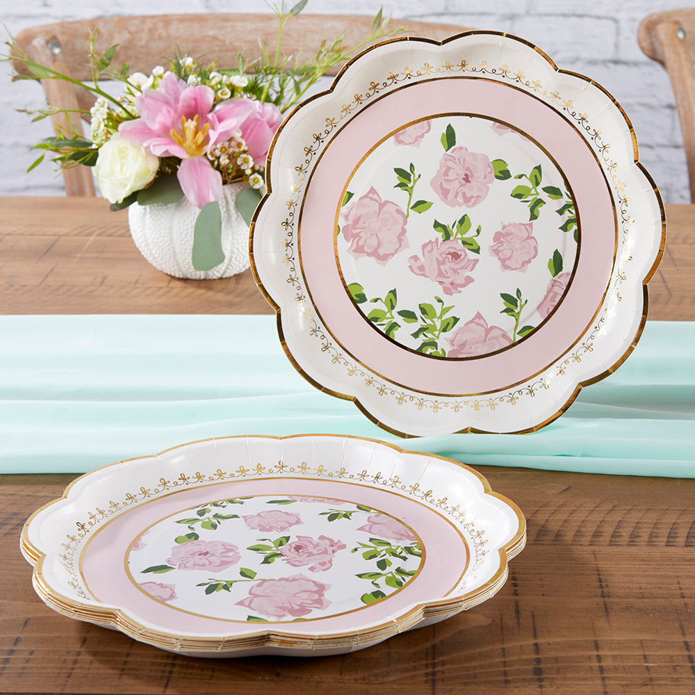 Tea Time Whimsy 9 in. Premium Plates (Pink)