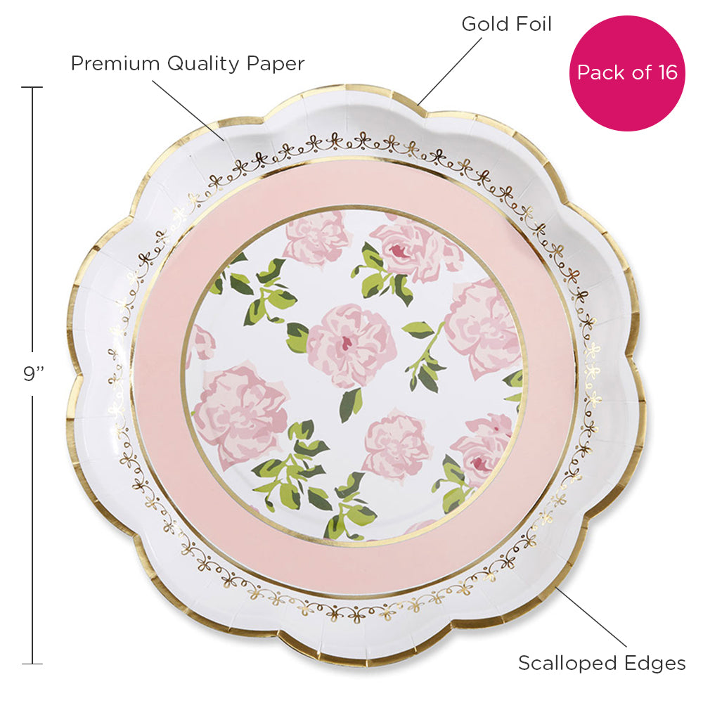 Tea Time Whimsy 9 in. Premium Plates (Pink) - SKU:  BS28590PK