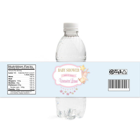 Boho Nursery Baby Shower Water Bottle Labels