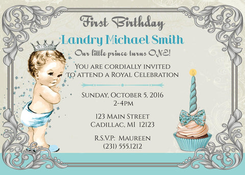 Fire Truck 1st Birthday Invitation