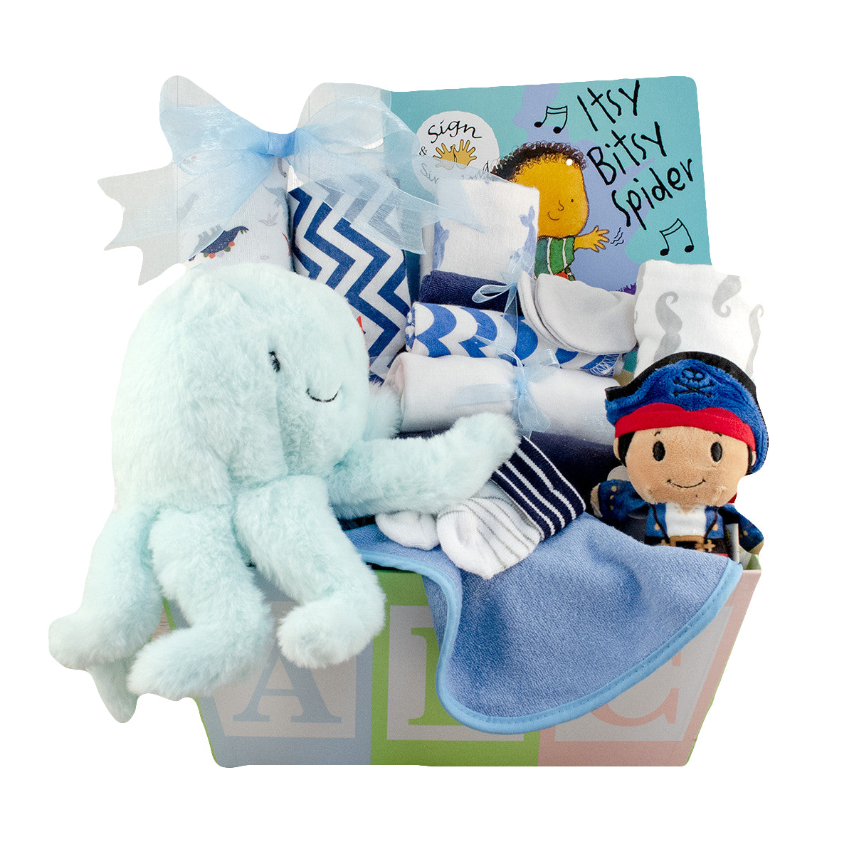 ABC Baby Gift Box For Baby Boy | Stork Baby Gift Baskets ...