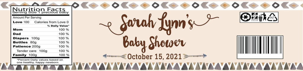Welcome To Our Tribe Baby Shower Water Bottle Labels - StorkBabyGiftBaskets.com