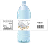 Whale Baby Shower Water Bottle Labels - StorkBabyGiftBaskets.com