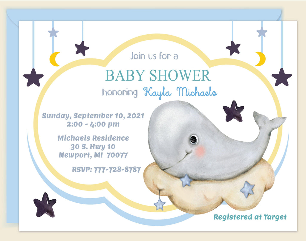 Whale Baby Shower Invitation