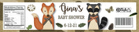 Woodland Animals Baby Shower Water Bottle Labels - StorkBabyGiftBaskets.com