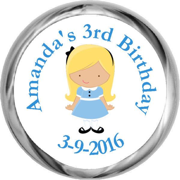 Alice in Wonderland - HERSHEY KISSES Birthday Stickers (#HKS314) - StorkBabyGiftBaskets