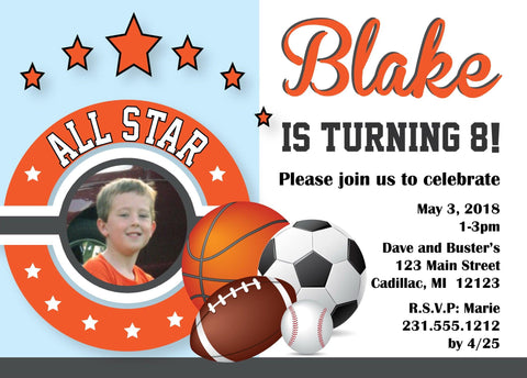 Teenage Tennis Shoe Birthday Invite