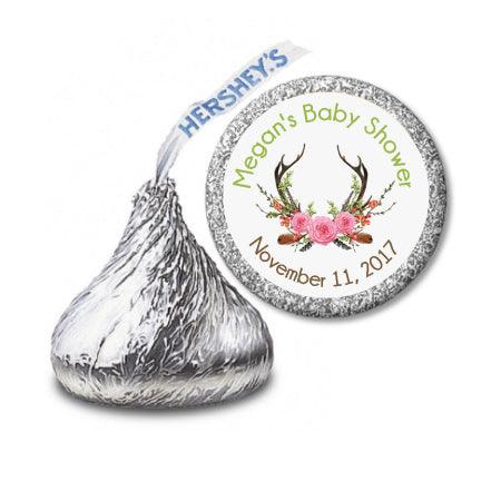 ANTLERS BOHO PERSONALIZED HERSHEY KISSES  FAVORS - StorkBabyGiftBaskets.com