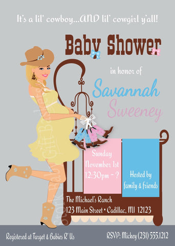 Deer Girl Baby Shower Invitation