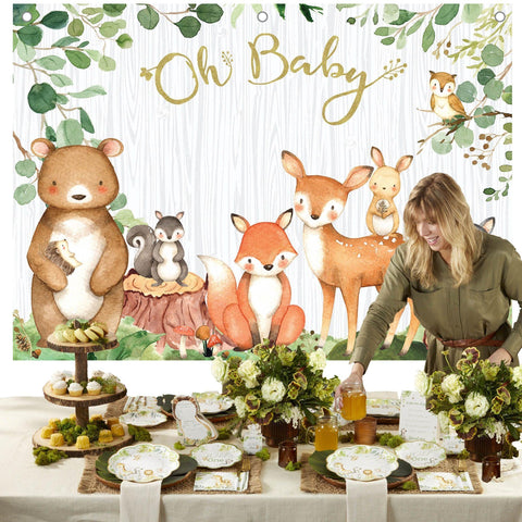 BABY SHOWER GUEST BOOK ALTERNATIVE - WOODLAND BABY (PINK)  SKU:  BSF22121NA