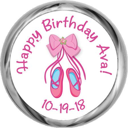 Ballerina Slippers - Birthday Hershey Kisses Stickers