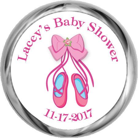 Personalized Pink Pacifier Stickers - Baby Candy Kisses