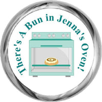 Bun In The Oven Stickers - Baby Boy Shower Kisses  (#HKS04) - StorkBabyGiftBaskets - 1