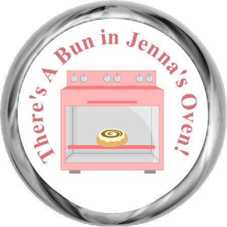 Bun In The Oven Stickers - Baby Girl Shower Kisses (#HKS06) - StorkBabyGiftBaskets - 1