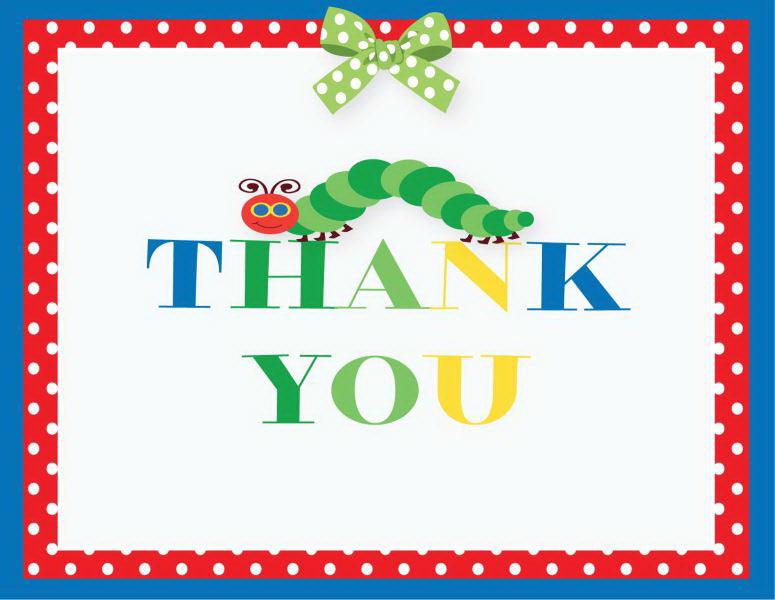 Caterpillar Baby Shower Thank You Card