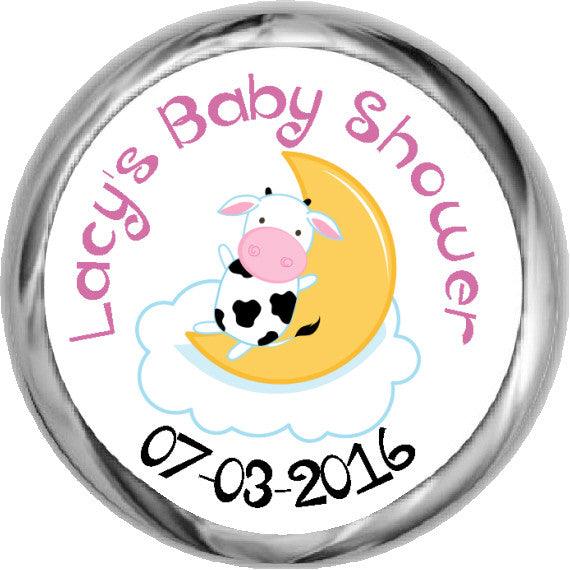 Nursery Rhymes ~ Cow On Moon Baby Shower Stickers (#HKS14) - StorkBabyGiftBaskets - 1