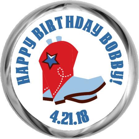 Cowboy Boots - Boys Hershey Kisses Stickers - StorkBabyGiftBaskets.com
