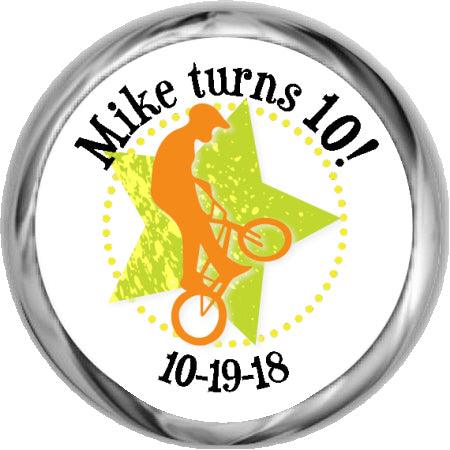 BMX Biking (Orange) - Hershey Kisses Stickers