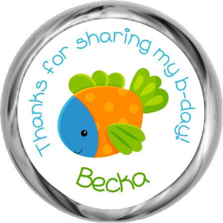 Fish - Birthday Party Sticker - StorkBabyGiftBaskets.com