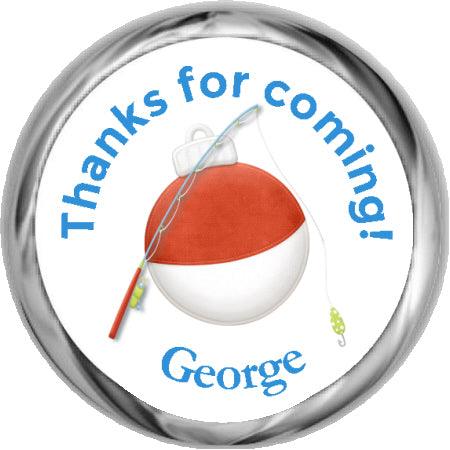 Fishing Bobber- Birthday Hershey Kisses Stickers - StorkBabyGiftBaskets.com